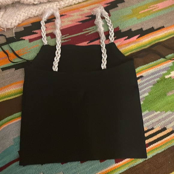 NWO ♥️Alice + Olivia FABOLOUS Stretchy Thick braided Rhinestone  Top Small - Picture 6 of 12